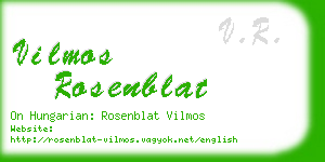 vilmos rosenblat business card